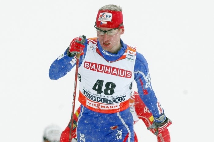 Lukáš Bauer na trati klasické patnáctky. Lukáš Bauer na trati klasické patnáctky.