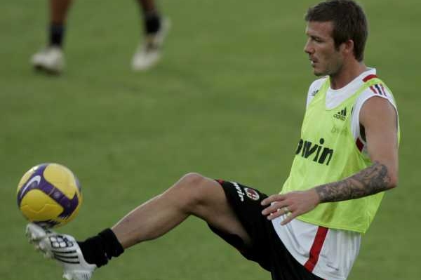 David Beckham, anglický fotbalový reprezentant.