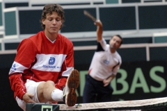 Tomáš Berdych při tréninku na Davis Cup