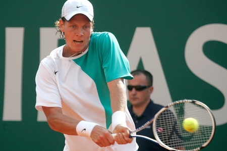 Tomáš Berdych při zápase v Monte Carlu