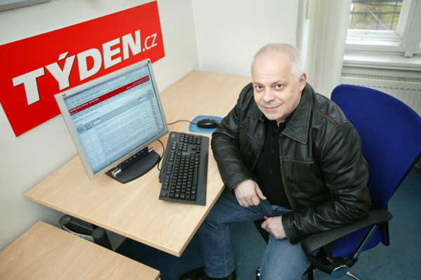 Bob Klepl v redakci Týden.cz.