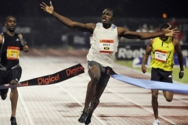 Jamajsk&yacute; sprinter Usain Bolt při sv&eacute;m rekordu na 100 metrů.