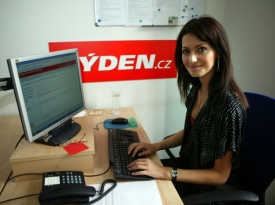 Česká Miss 2008 Eliška Bučková v redakci TÝDEN.CZ.