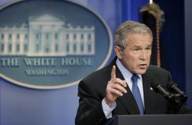  George Bush na dnešní tiskové konferenci