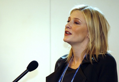 Cate Blanchettová na summitu o budoucnosti Austrálie.