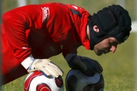 Petr Čech při soustředěn&iacute; fotbalov&eacute; reprezentace v Seefeldu