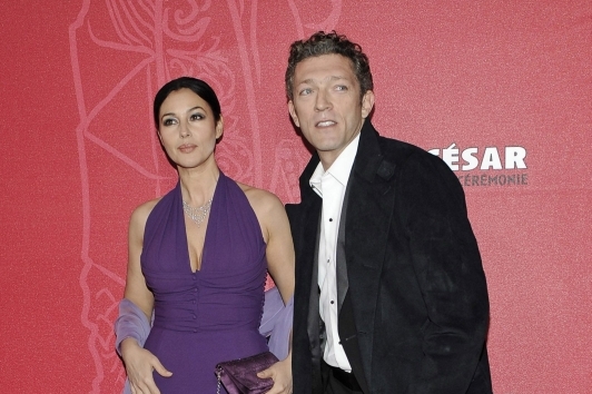 Italská herečka Monica Bellucci a její manžel, francouzský herec Vince Italská herečka Monica Bellucci a její manžel, francouzský herec Vince
