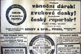 Listopad 1908, reklama na vánoční dárky.