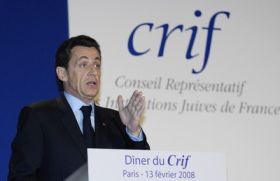 Nicolas Sarkozy během setkání s představiteli židovské obce.