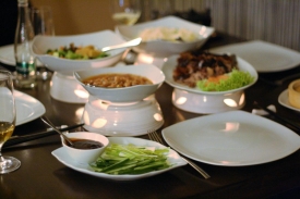 Hlavní chody v Lotos Restaurantu.