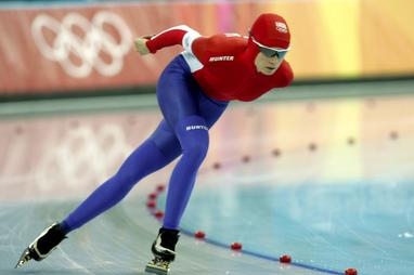 Martina Sáblíková na rychlobruslařském oválu. Martina Sáblíková na rychlobruslařském oválu.