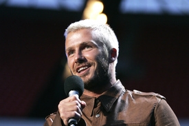 Beckham na koncertě v Anglii, ve Wembley.
