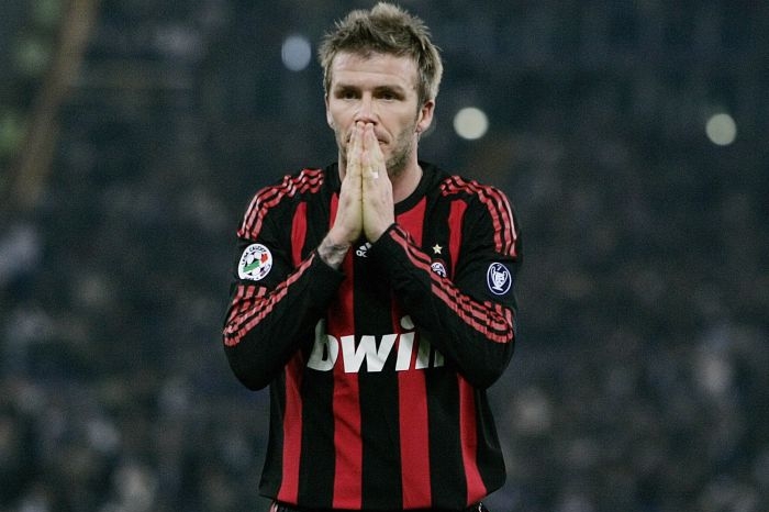 David Beckham v AC Milán.