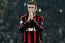 David Beckham v dresu AC Mil&aacute;n.