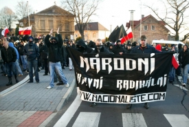 Demonstrace dělnické strany.