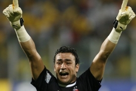 Radost gólmana fotbalistů Egypta Essama Al Hadariho. Titul je náš! Radost gólmana fotbalistů Egypta Essama Al Hadariho. Titul je náš!