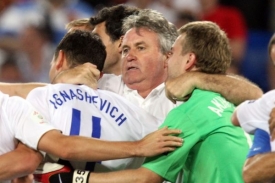 Holandský trenér Ruska Guus Hiddink po výhře nad svými krajany.