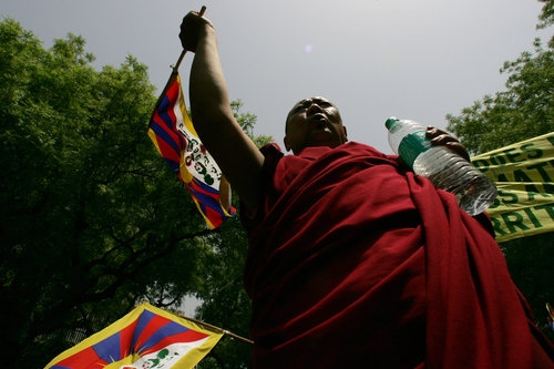 Ilustrační foto: Demostrace v za nezávislost Tibetu v indickém New Dephi 