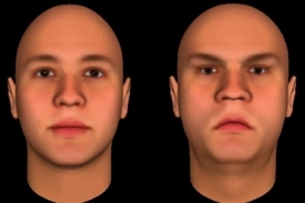 Neutrální (vlevo) a nedůvěryhodná tvář