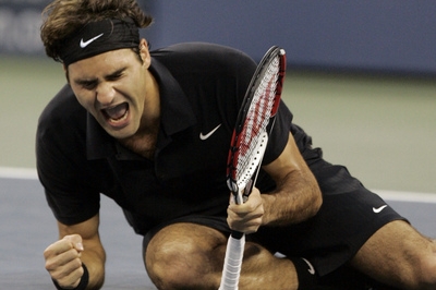 Švýcarský tenista Roger Federer je právě několik vteřin vítězem US Open  
