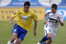 Martin Fenin z FK Teplice (vlevo) a Jiří Bílek z FC Slovan Liberec 