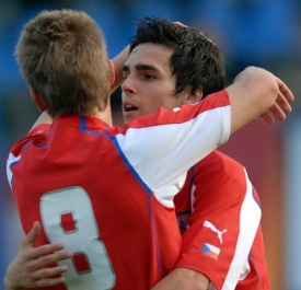 Če&scaron;t&iacute; reprezentanti Jiř&iacute; Jesl&iacute;nek (vpravo) a Bořek Dočkal