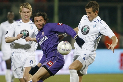 Momentka z utkání Poháru UEFA Fiorentina - Mladá Boleslav