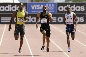 Hvězdn&yacute; sprinter Tyson Gay (uprostřed). V Berl&iacute;ně startovat nebude.