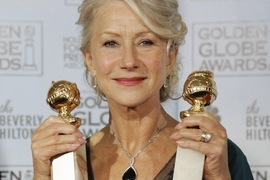 Helen Mirren se Zlatými glóby.