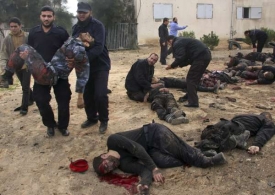 Mrtví policisté Hamasu. Na vzdušné útoky nemají Palestici obranu.