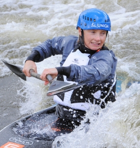 Štěpánka Hilgertová při tréninku v Praze-Tróji.