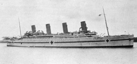 Britannic jako nemocniční loď.