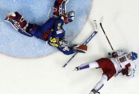 Z utkání mezi švédskou a českou reprezentací