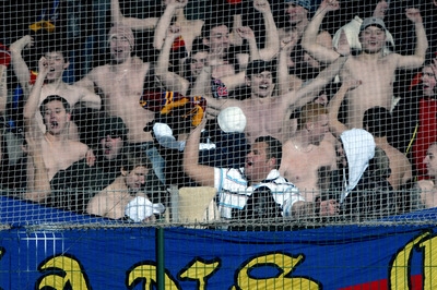 Fanoušci Sparty v utkání 17. kola první fotbalové ligy ve Zlíně.