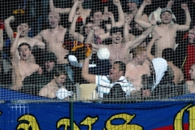 Fanoušci Sparty v utkání 17. kola první fotbalové ligy ve Zlíně.