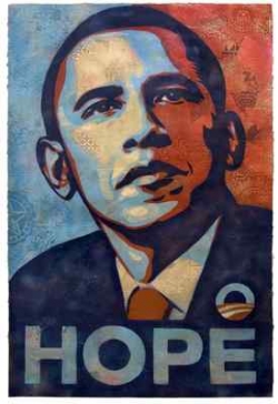 Obraz Baracka Obamy je v re&aacute;ln&eacute; podobě vysok&yacute; 1,5 metru.