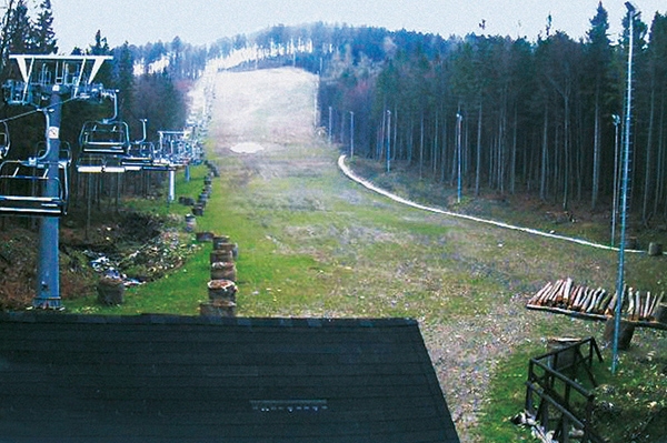 Bohemaland u Zlatých Hor, pátek 18. dubna (webkamera).