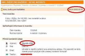 Čil&yacute; inzerent Hřib a jeho nab&iacute;dka z 9. dubna 2008.