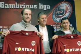 Roman Hubn&iacute;k (vlevo), Jozef Chovanec a dal&scaron;&iacute; posila Sparty Peter.