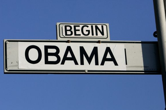 Čerstvě přejmenovaná ulice: Zde začíná Obama.