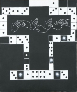 Jiř&iacute; David, INRI, 1987, olej na pl&aacute;tně, 160 x 135 cm