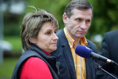 Michaela Šojdrová se svým stranickým šéfem Jiřím Čunkem.