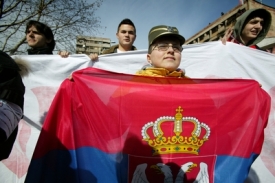 Demonstrace Srbů proti kosovské nezávislosti.