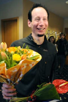Lukáš Bauer po návratu ze závodu ve Švédsku.