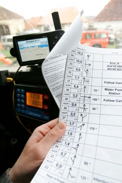 Navigátor musí rychle volit trasu podle jednoduchého itineráře a satelitní navigace GPS