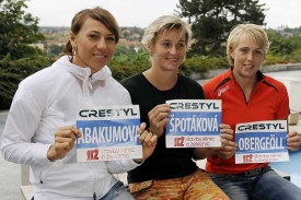 Trio hvězd olympiády. Zleva: Abakumovová, Špotáková a Obergföllová. Trio hvězd olympiády. Zleva: Abakumovová, Špotáková a Obergföllová.