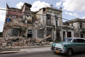 Tady řádil hurikán Ike. Havana, 12. září.