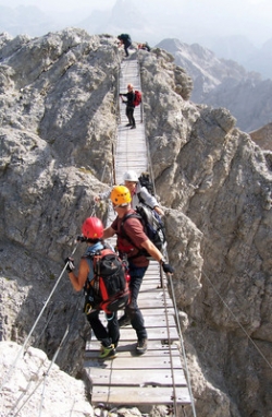 Na mostě Ponte Cristallo se natáčely scény akčního filmu Cliffhanger.