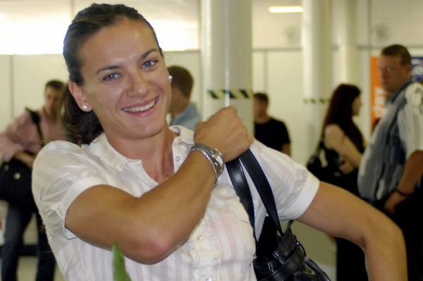 Olympijská vítězka Jelena Isinbajevová. Olympijská vítězka Jelena Isinbajevová.