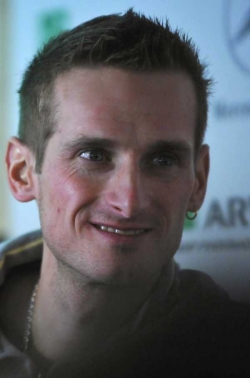Skokan na lyžích Jakub Janda na tiskové konferenci v Praze.